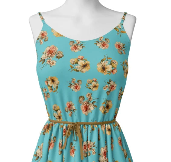 Lovely Periwinkle Flower With Blue Turquoise Digital Printed Fabric - Pure Georgette – screenshot 2025 02 27 135456