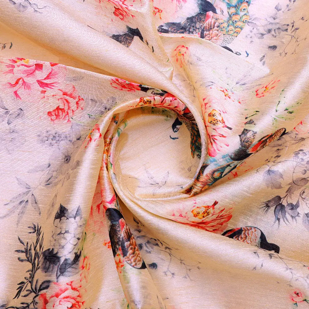 Classy animal print digital printed tussar silk fabric from FAB VOGUE Studio – ts 0 0ta06406 110 a