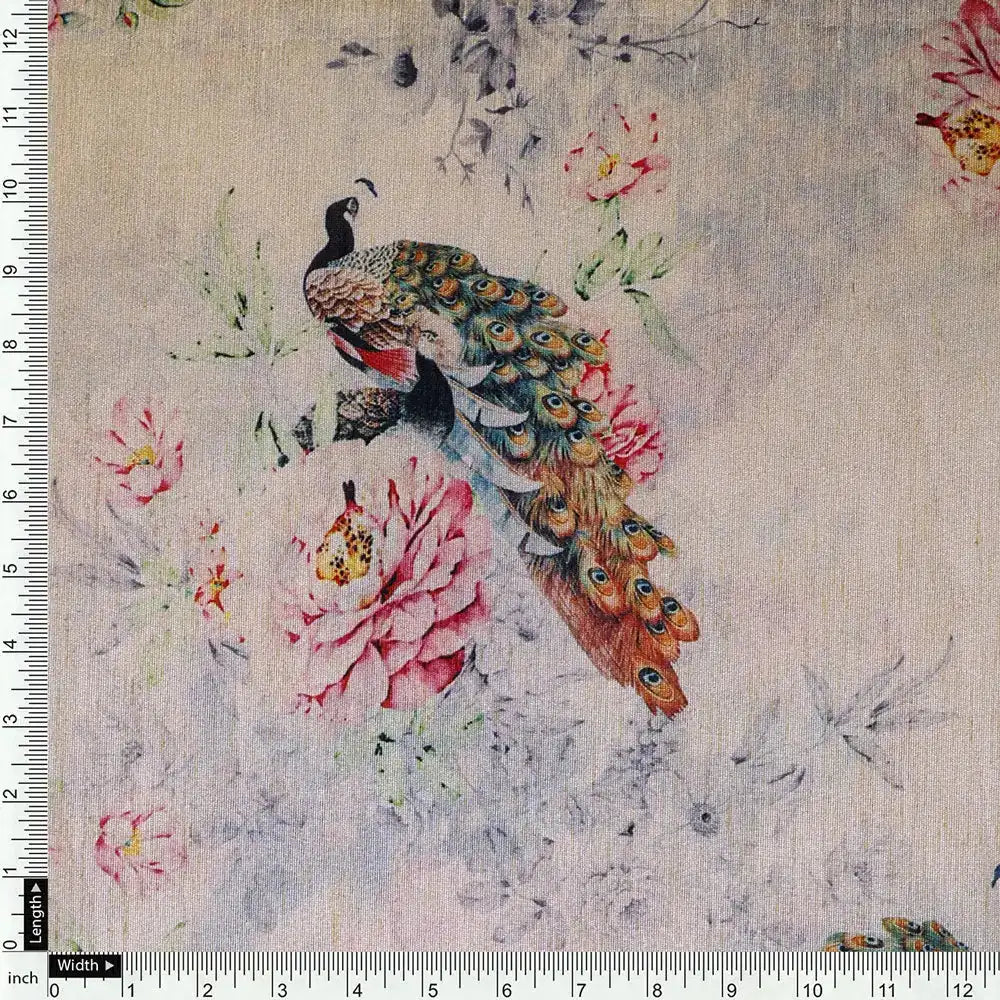 Classy animal print digital printed tussar silk fabric from FAB VOGUE Studio – ts 0 0ta06406 110 d