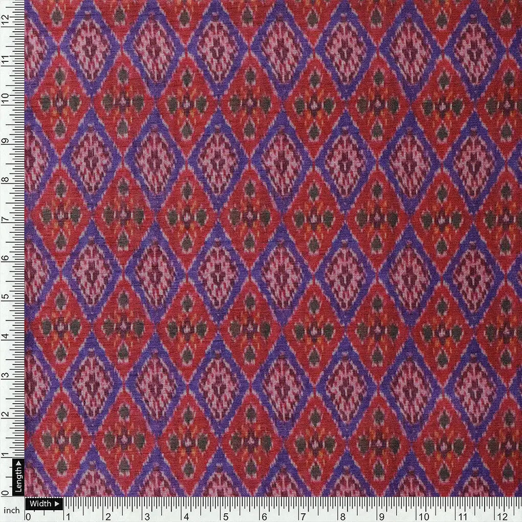 Maroon Ikat-Patola Type Pattern Design Printed Fabric – ts 0 ma08322 110 a