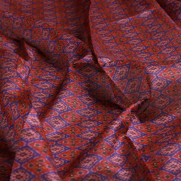 Maroon Ikat-Patola Type Pattern Design Printed Fabric – ts 0 ma08322 110 c