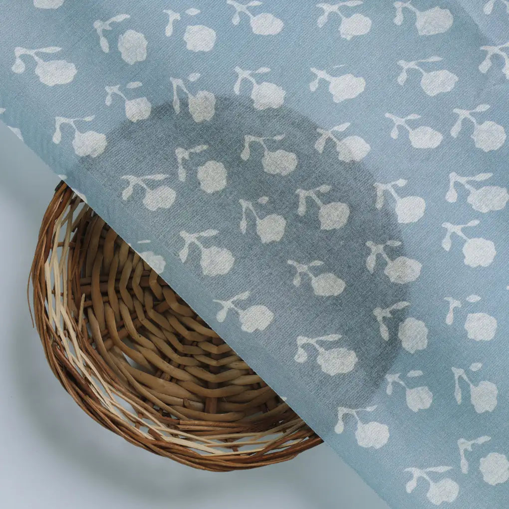 Iris Small Flower Digital Printed Fabric - Tusser Silk – ts 0 ta08529 110 d