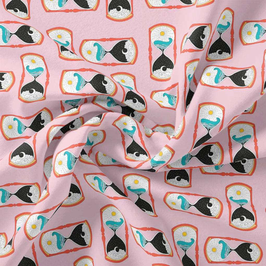 Pink Muslin Digital Printed Kids Fabric – timer