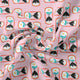 Pink Muslin Digital Printed Kids Fabric – timer