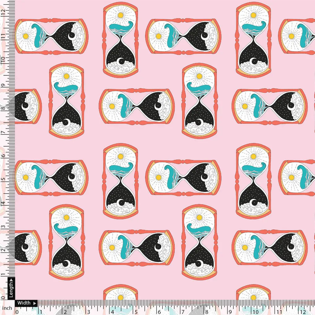 Pink Muslin Digital Printed Kids Fabric – timer1