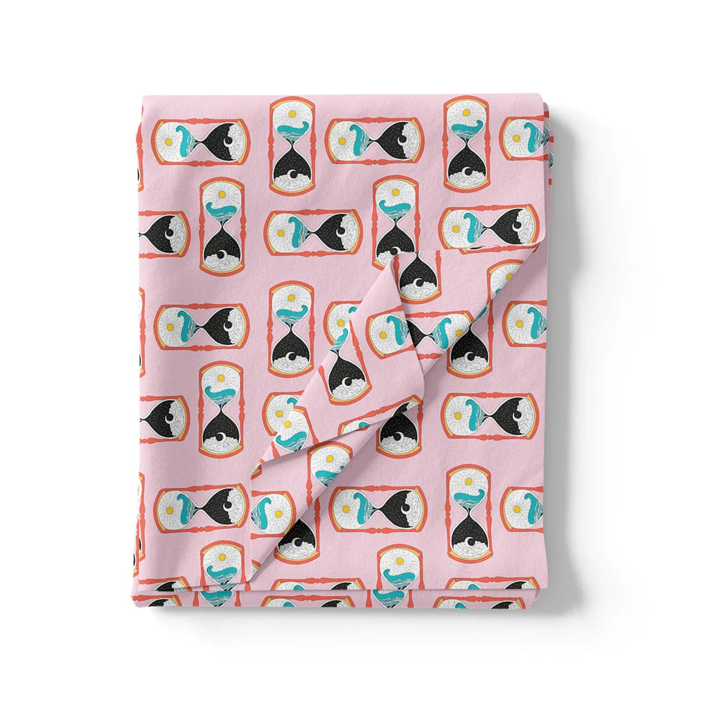 Pink Muslin Digital Printed Kids Fabric – timer2