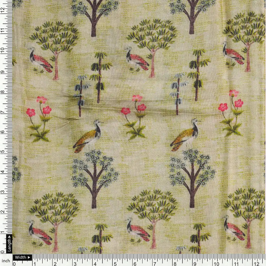 Pista Chinoiserie With Birds Digital Printed Fabric - Upada Silk – us 0 ma04430 110 acopy