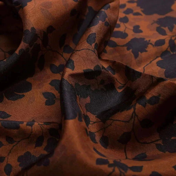 Black And Rustic Look Flower Digital Printed Fabric - Upada Silk – us 0 ta07594 110 ccopy