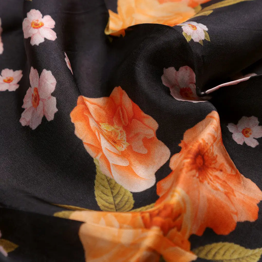 Multicolour Anemone Roses With Digital Printed Fabric - Upada Silk – us 0 ta08277p4 110 c