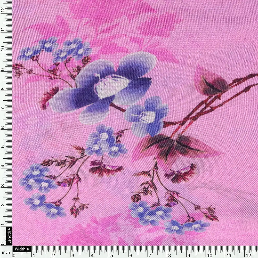 Upada Silk Digital Printed Ditsy Fabric in Pink by FAB VOGUE Studio – us 0 ta09678p3 110 d