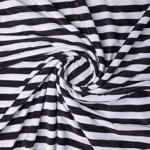 Gorgeous black and white striped velvet fabric by FAB VOGUE Studio – vel 0 ta08501p2 111 a