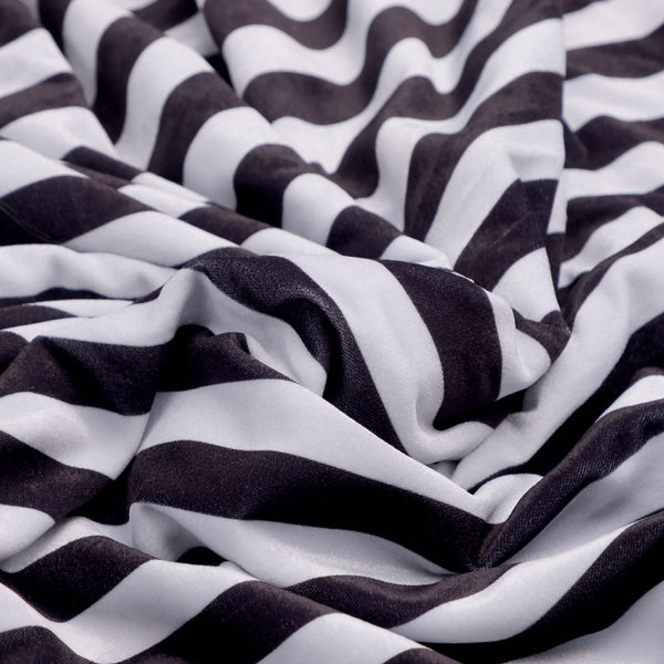 Gorgeous black and white striped velvet fabric by FAB VOGUE Studio – vel 0 ta08501p2 111 c