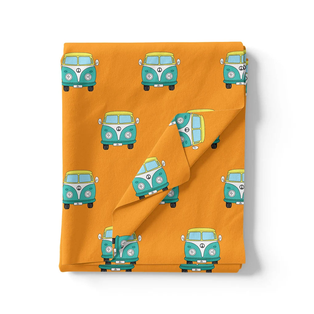 Orange and Blue Ven Print Muslin Fabric for Kids – ven2