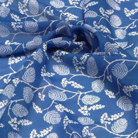 White Jasud Flower With Stalk Digital Printed Fabric - Weightless – we 0 ma02853p3 110 c