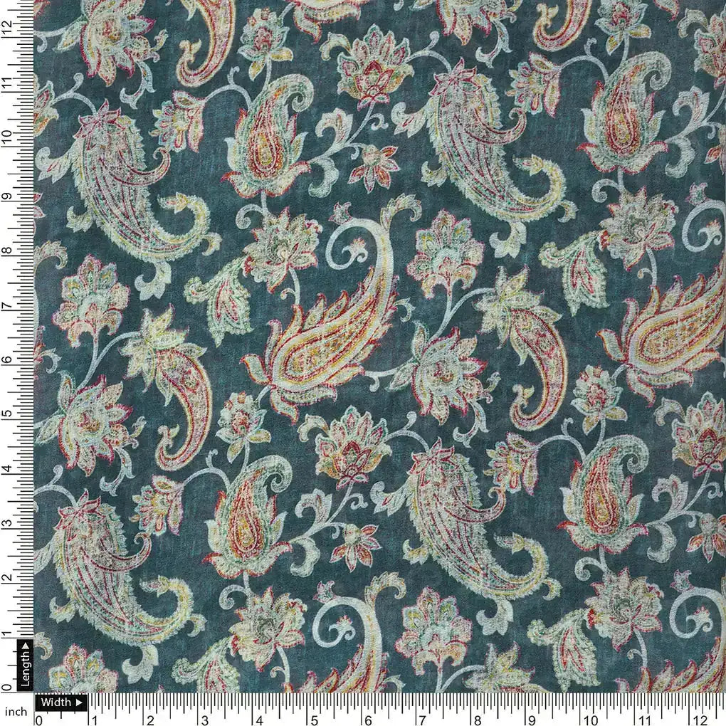Multi color Paisley Over Blue Base Digital Printed Fabric – we 0 ma09827 110 acopy
