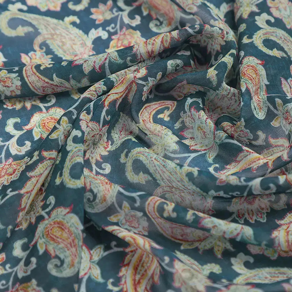 Multi color Paisley Over Blue Base Digital Printed Fabric – we 0 ma09827 110 ccopy