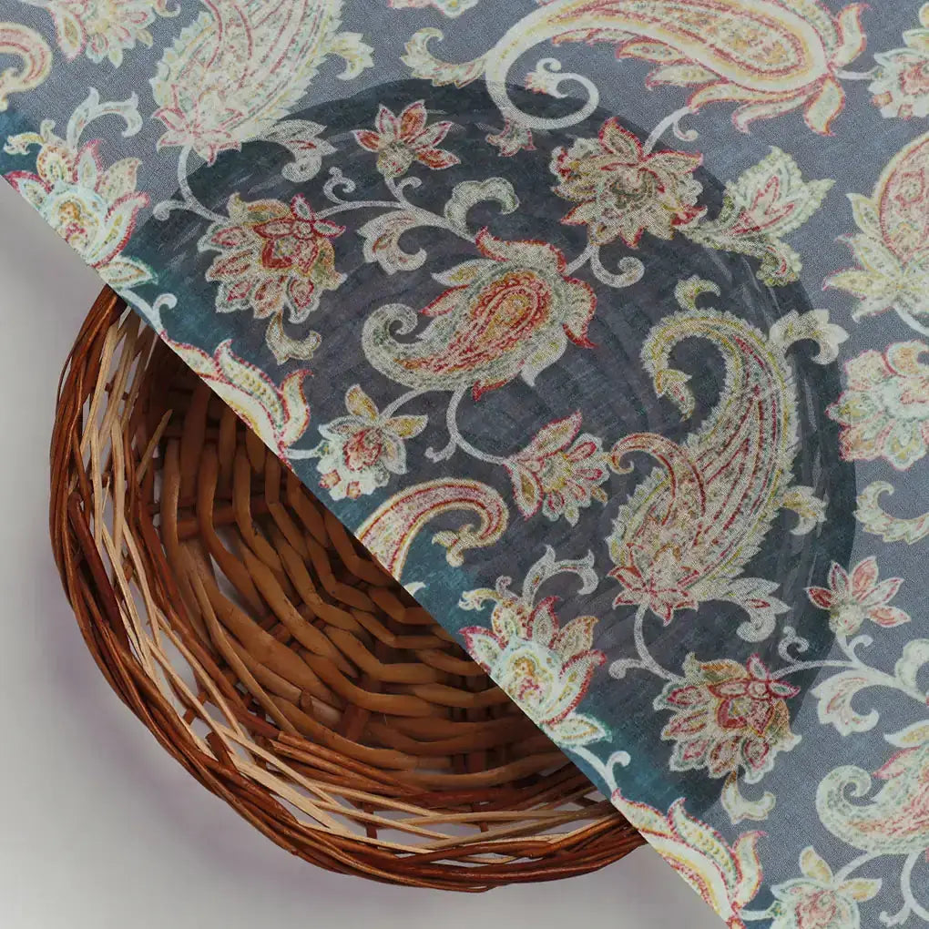 Multi color Paisley Over Blue Base Digital Printed Fabric – we 0 ma09827 110 dcopy