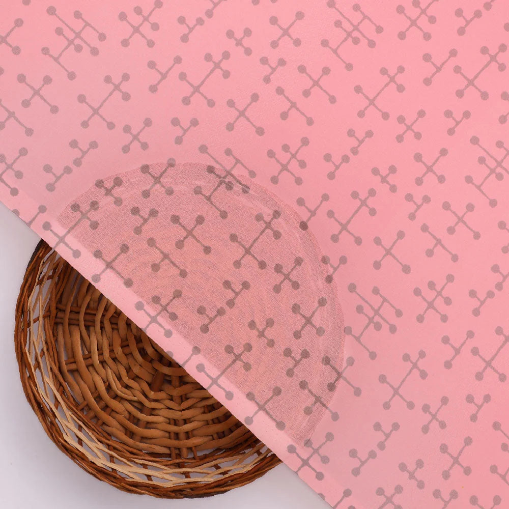 Classy Peach Abstract Digital Printed Weightless Fabric – we 0 ta05417b 110 b