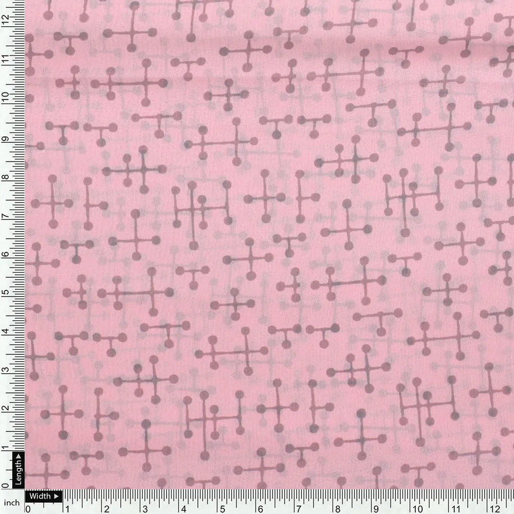 Classy Peach Abstract Digital Printed Weightless Fabric – we 0 ta05417b 110 d