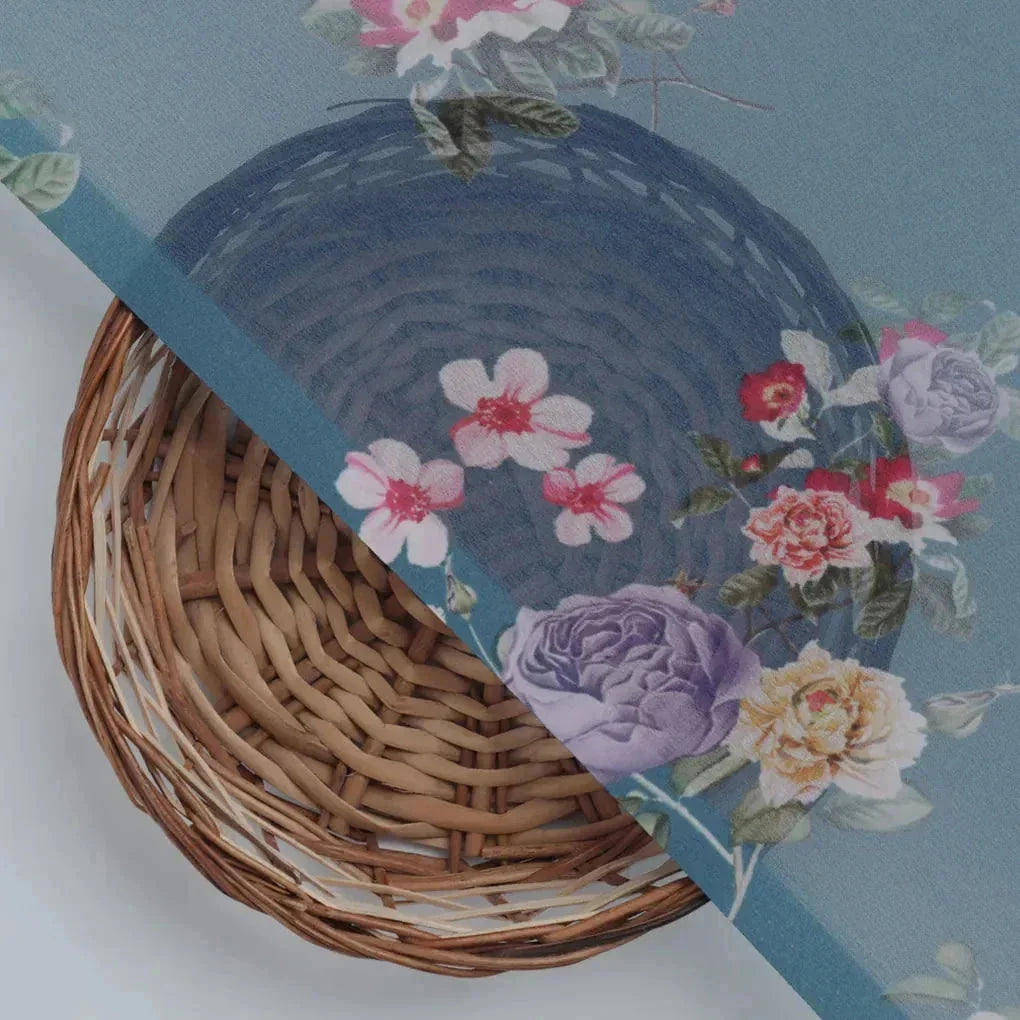 Colourful Flower Bunch Digital Printed Fabric - Weightless – we 0 ta07614 110 d