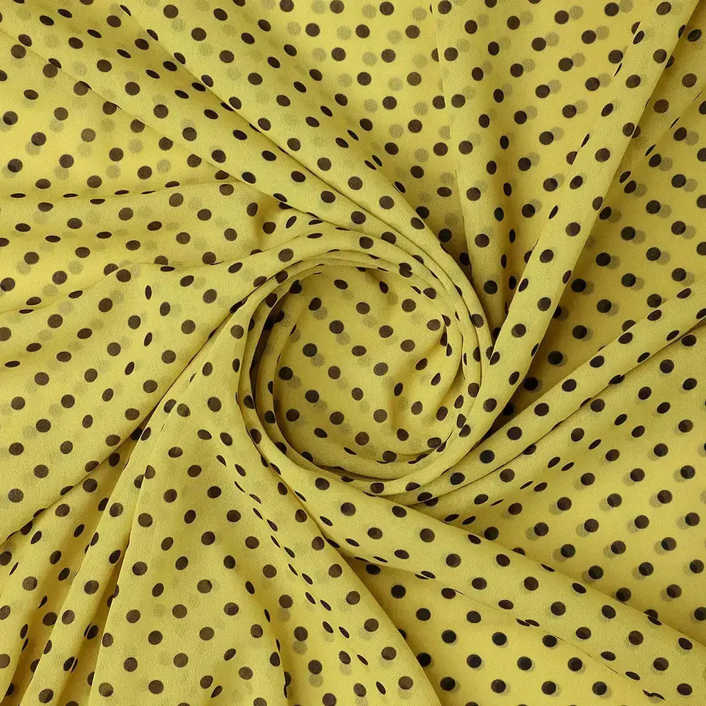 Yellow Polka Dot Digital Printed Fabric - Weightless – we 0 ta07619p2 110 bcopy