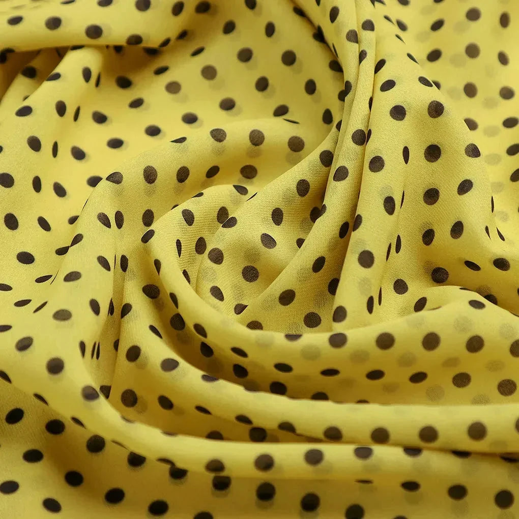 Yellow Polka Dot Digital Printed Fabric - Weightless – we 0 ta07619p2 110 ccopy