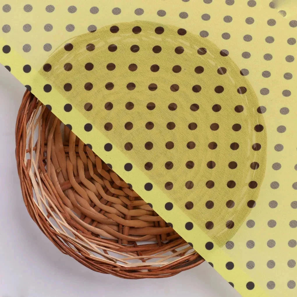 Yellow Polka Dot Digital Printed Fabric - Weightless – we 0 ta07619p2 110 dcopy