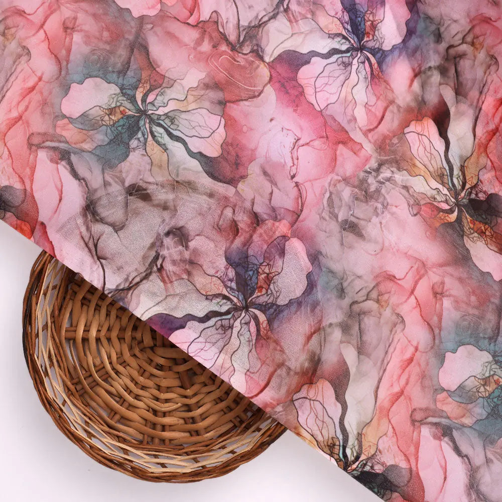 Classy and colorful damask digital printed weightless fabric – we 0 ta09323 110 b
