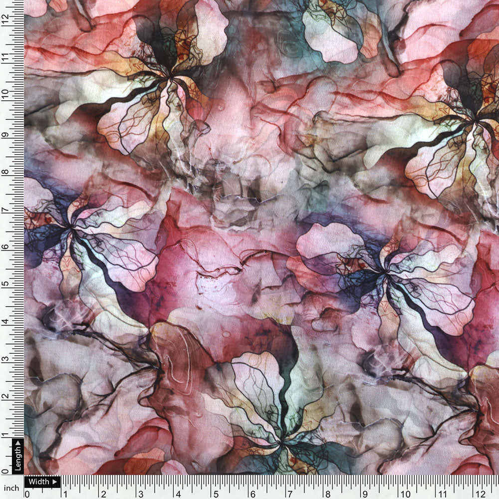Classy and colorful damask digital printed weightless fabric