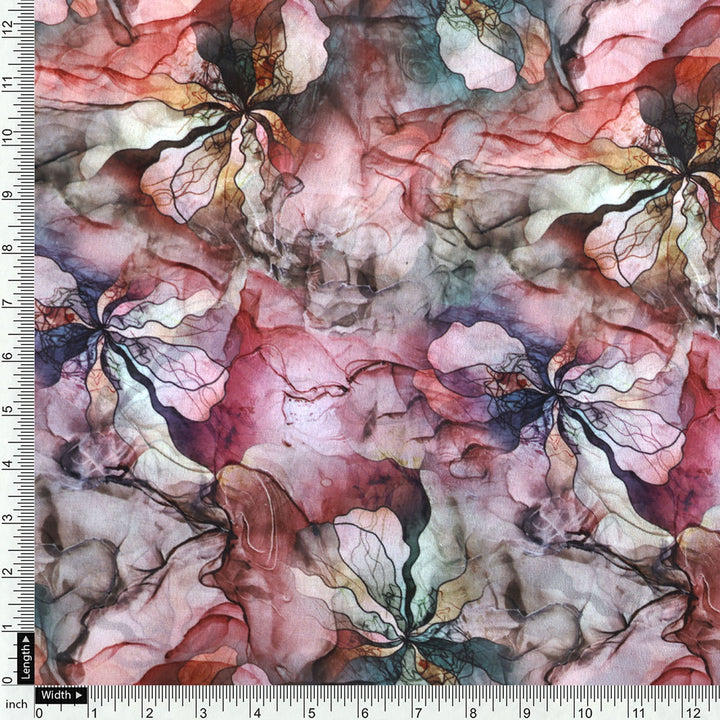 Classy and colorful damask digital printed weightless fabric