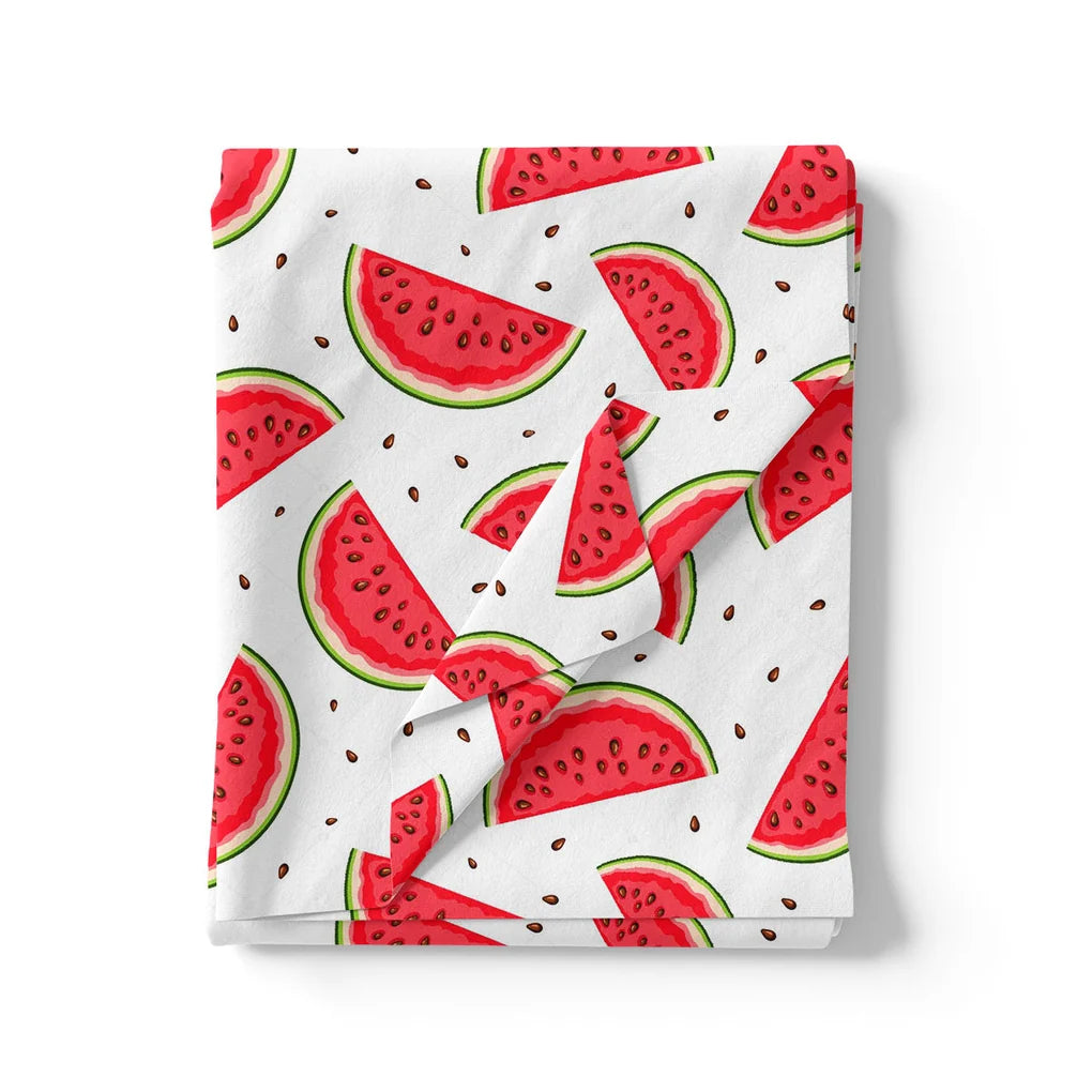 Red and White Watermelon Print Muslin Fabric for Kids – watermelon2