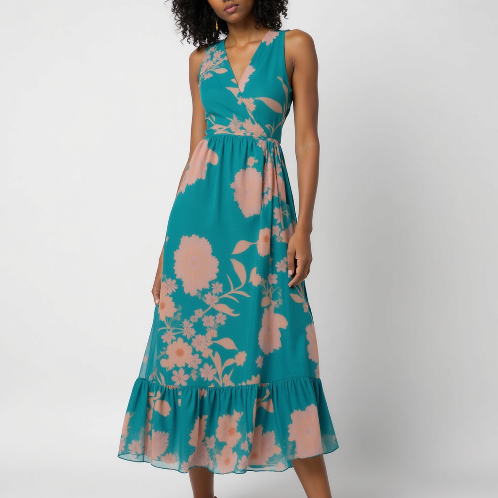 Rama Base Floral Flower Digital Printed Fabric - Pure Georgette