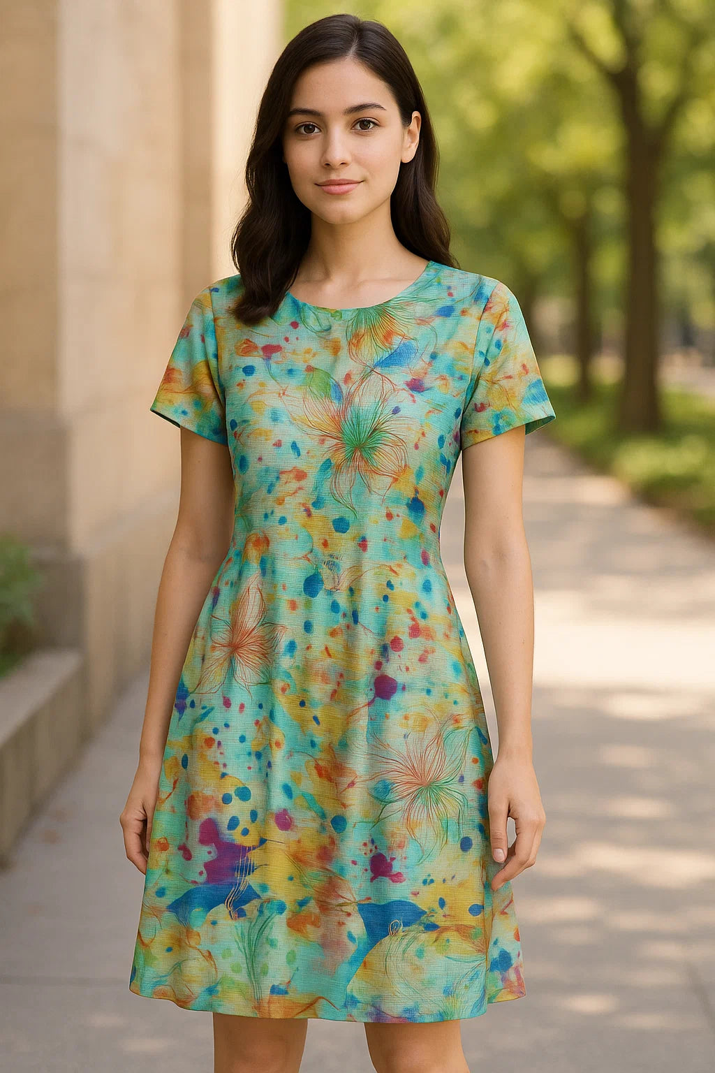 Abstract Floral Digital Print Kota Doria Fabric