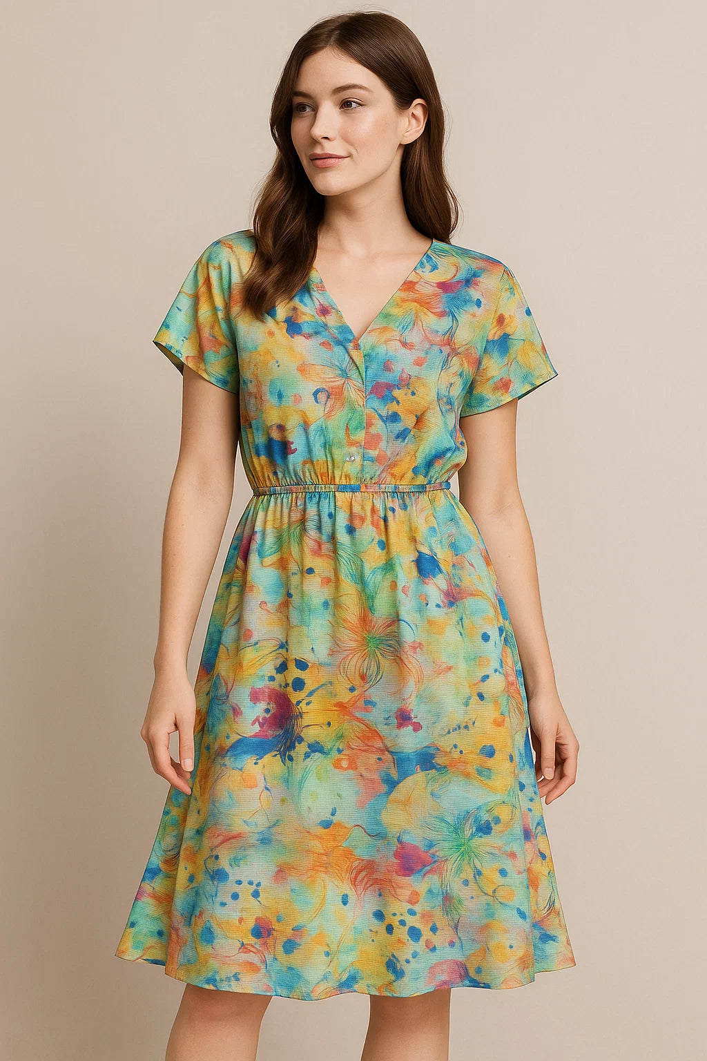 Abstract Floral Digital Print Kota Doria Fabric