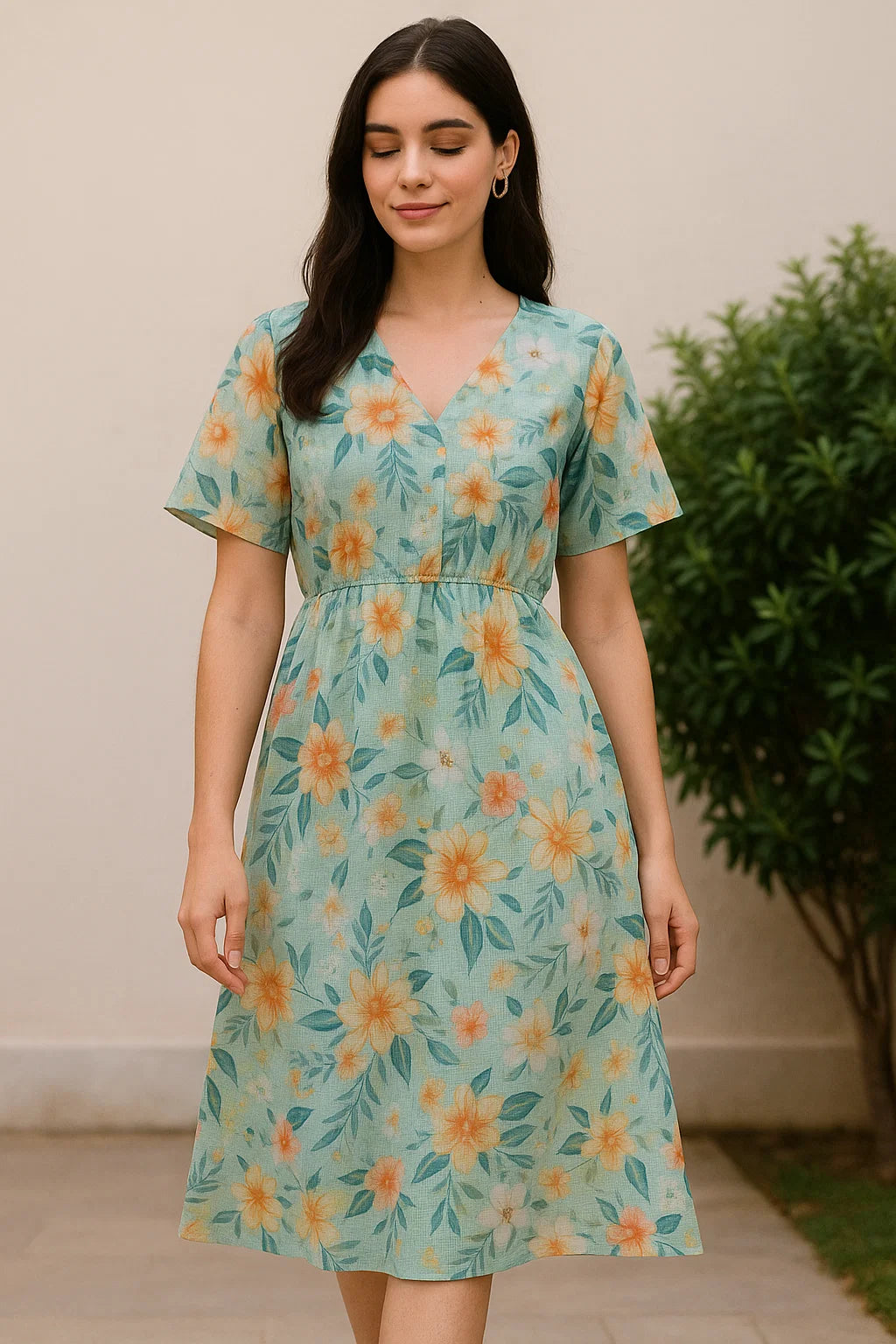 Multicolor Floral Print Kota Doria Fabric