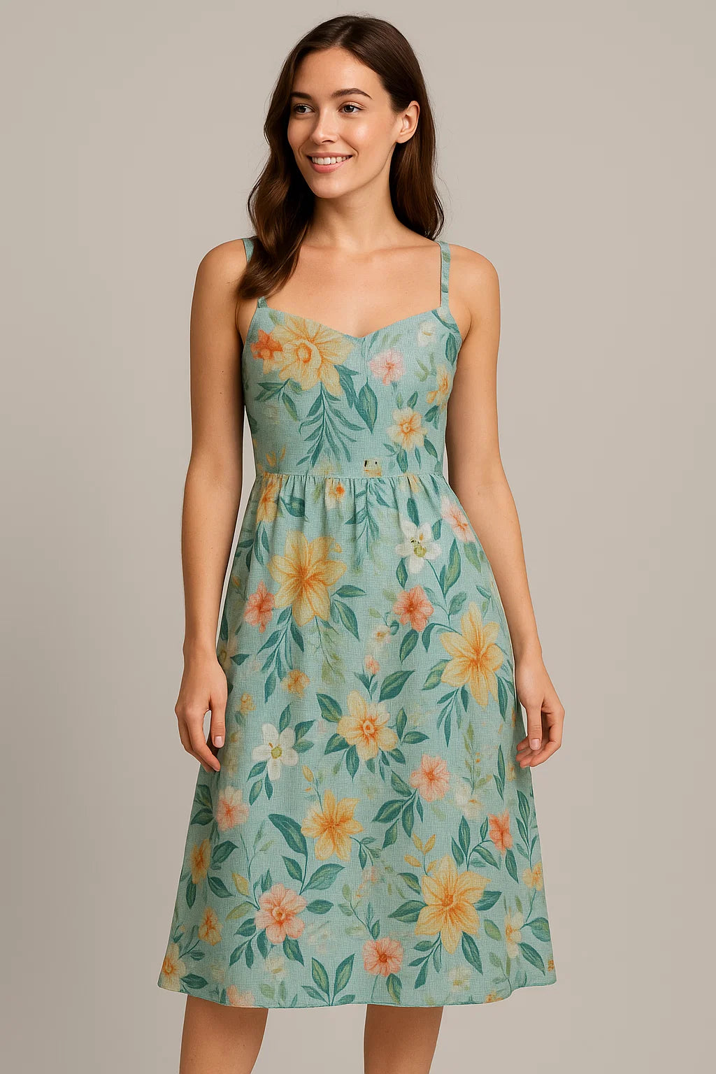 Multicolor Floral Print Kota Doria Fabric