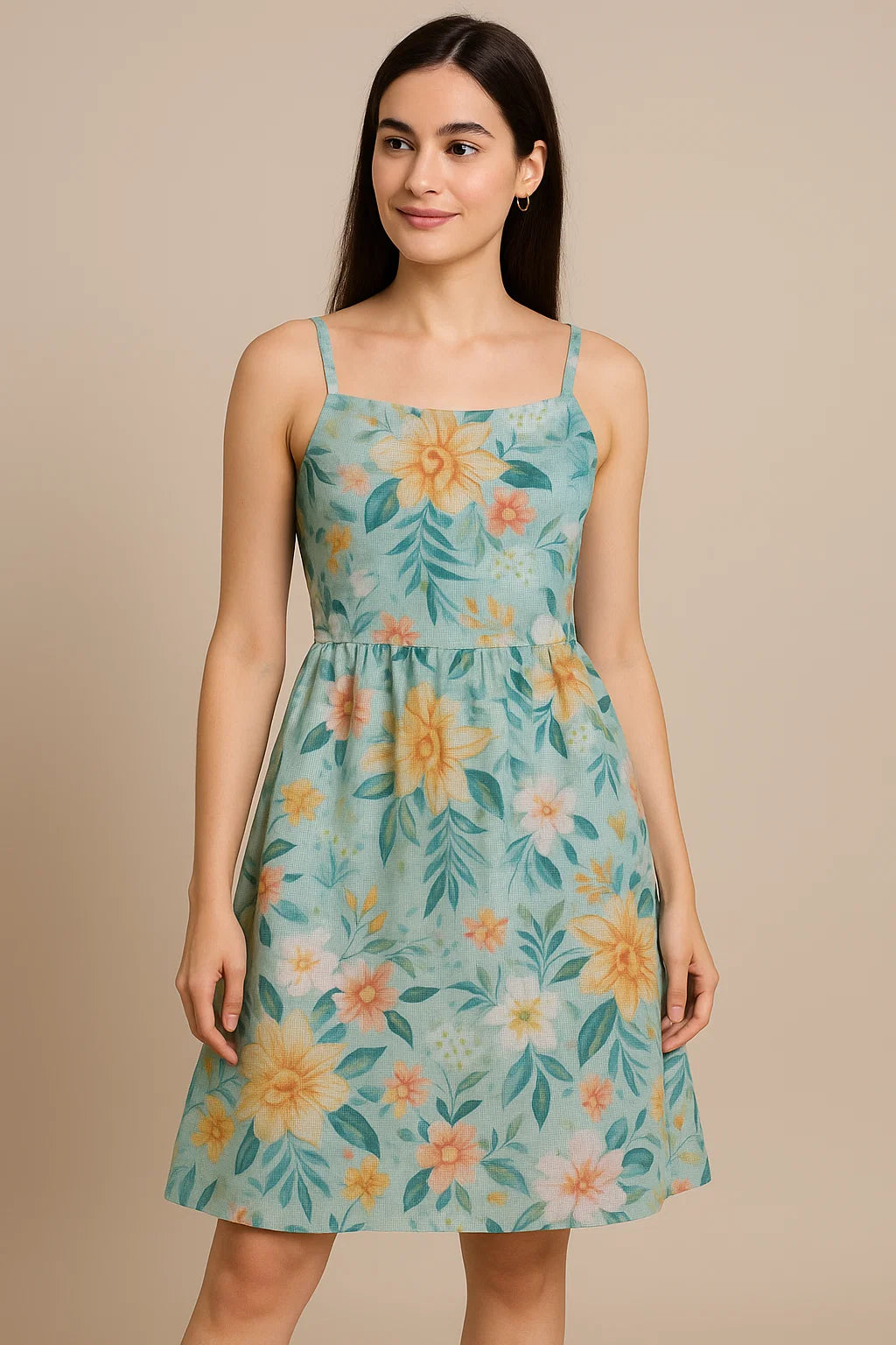 Multicolor Floral Print Kota Doria Fabric