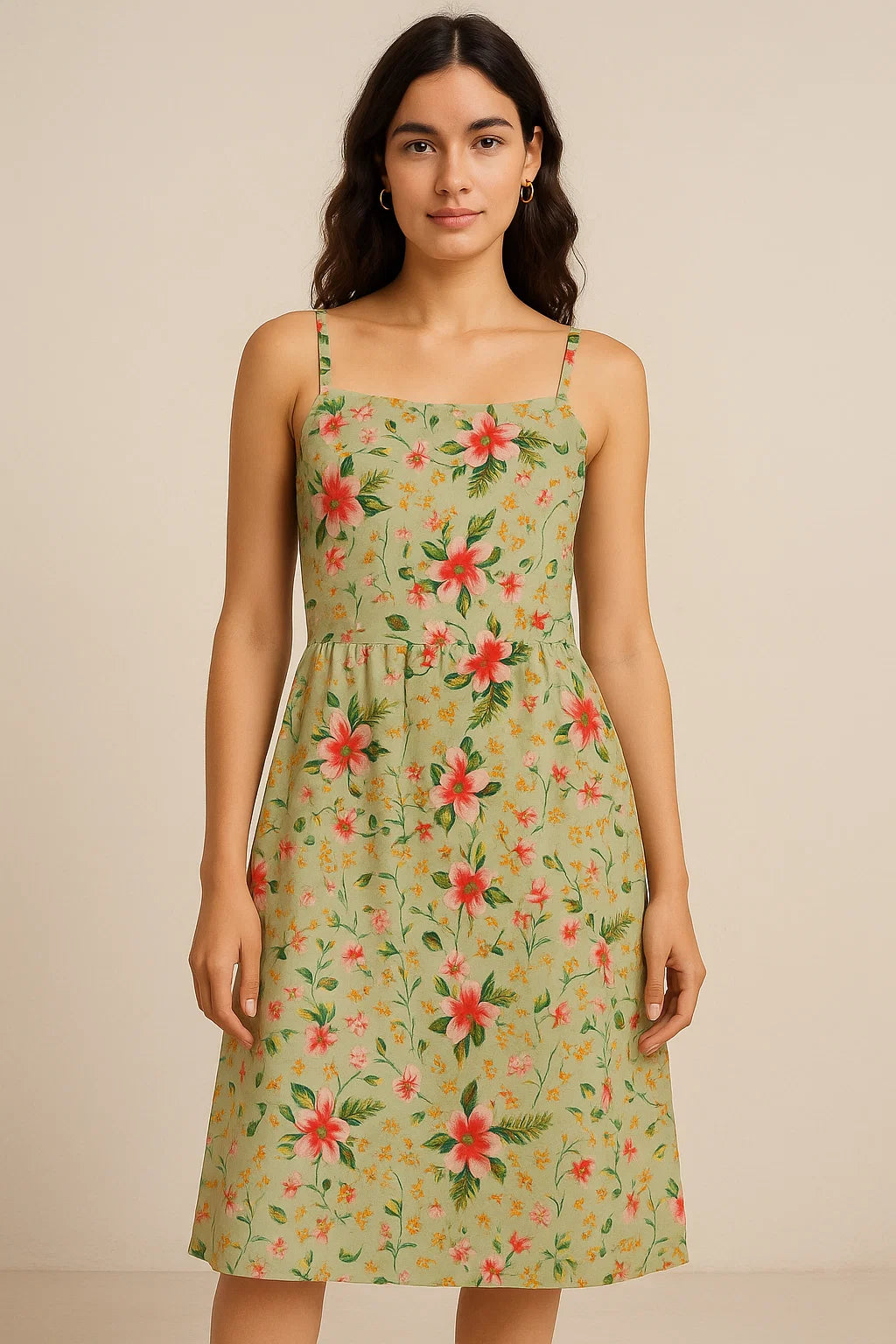 Multicolor Floral Print Muslin Fabric