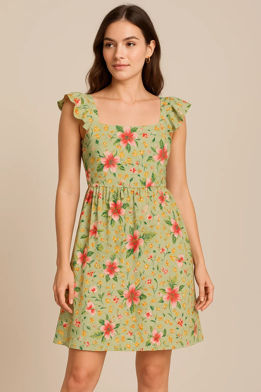 Multicolor Floral Print Muslin Fabric