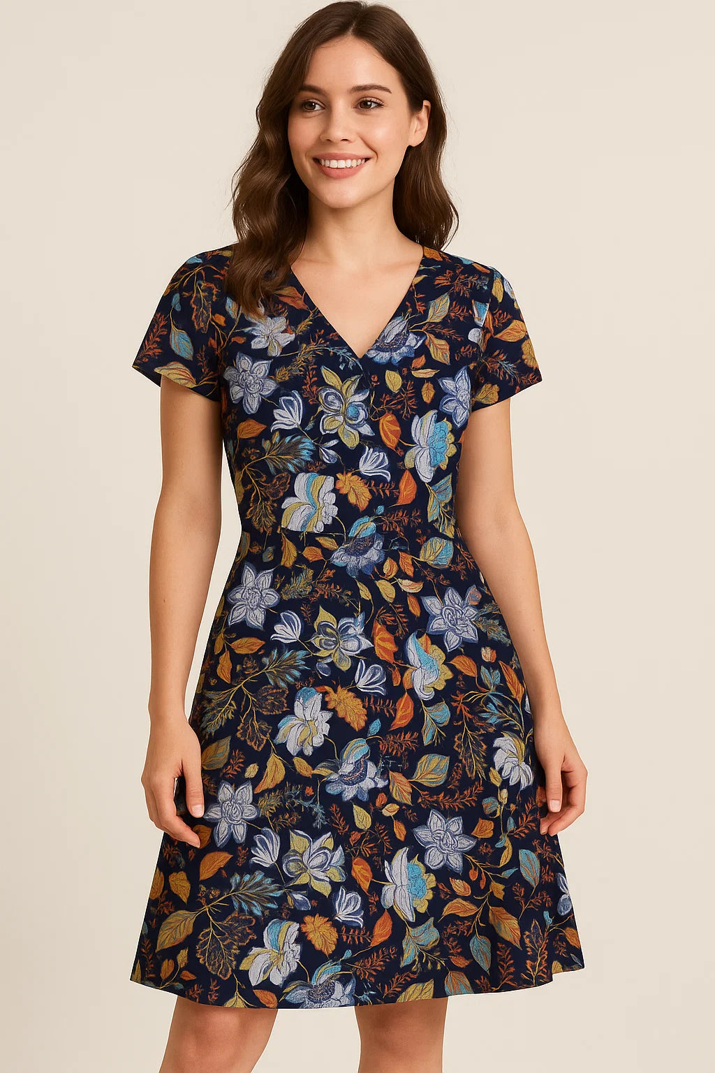 Black Muslin Fabric with Floral Print