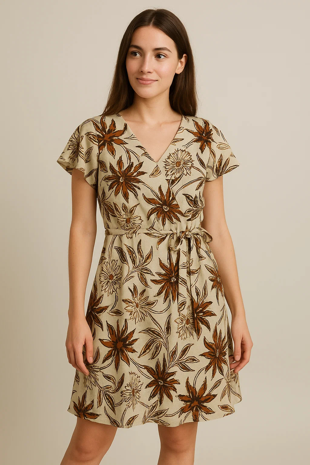 Hand Block Print Floral Muslin Fabric