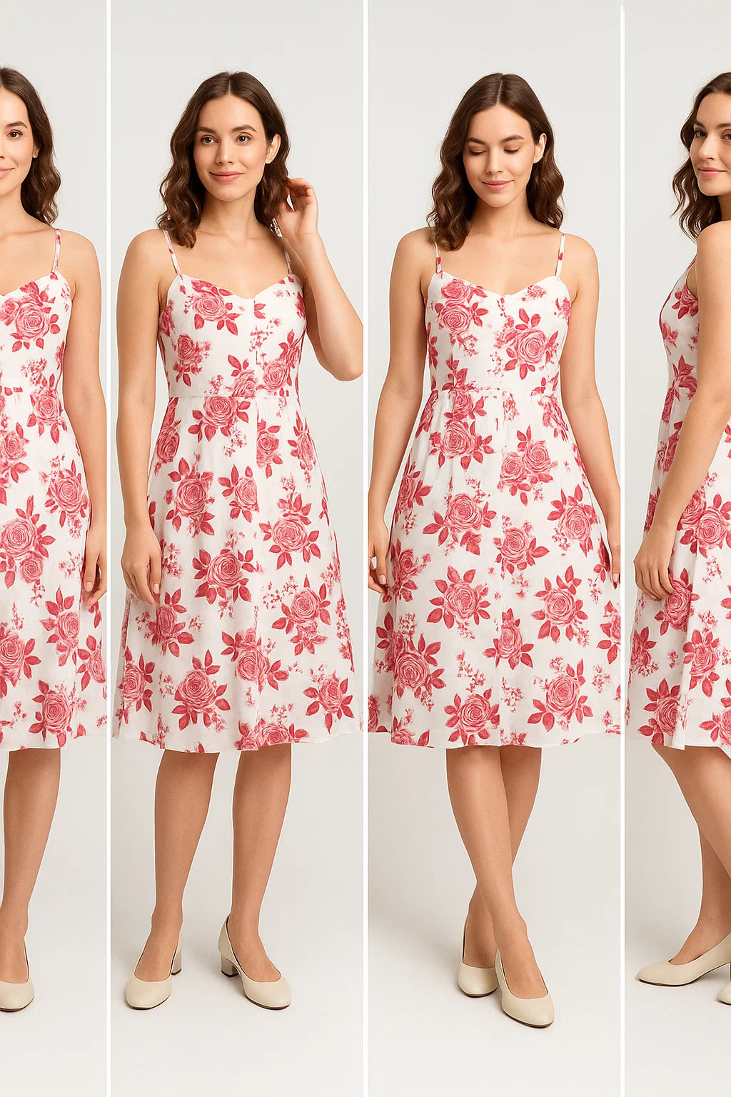 Red Roses Printed Muslin Fabric