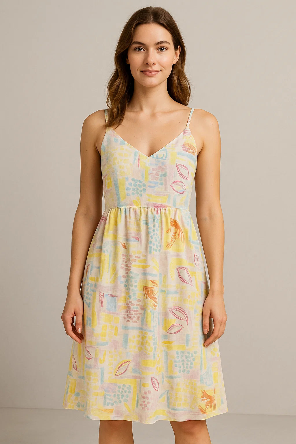 Abstract Art Printed Linen Fabric