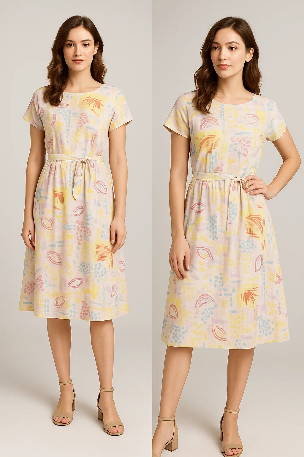 Abstract Art Printed Linen Fabric