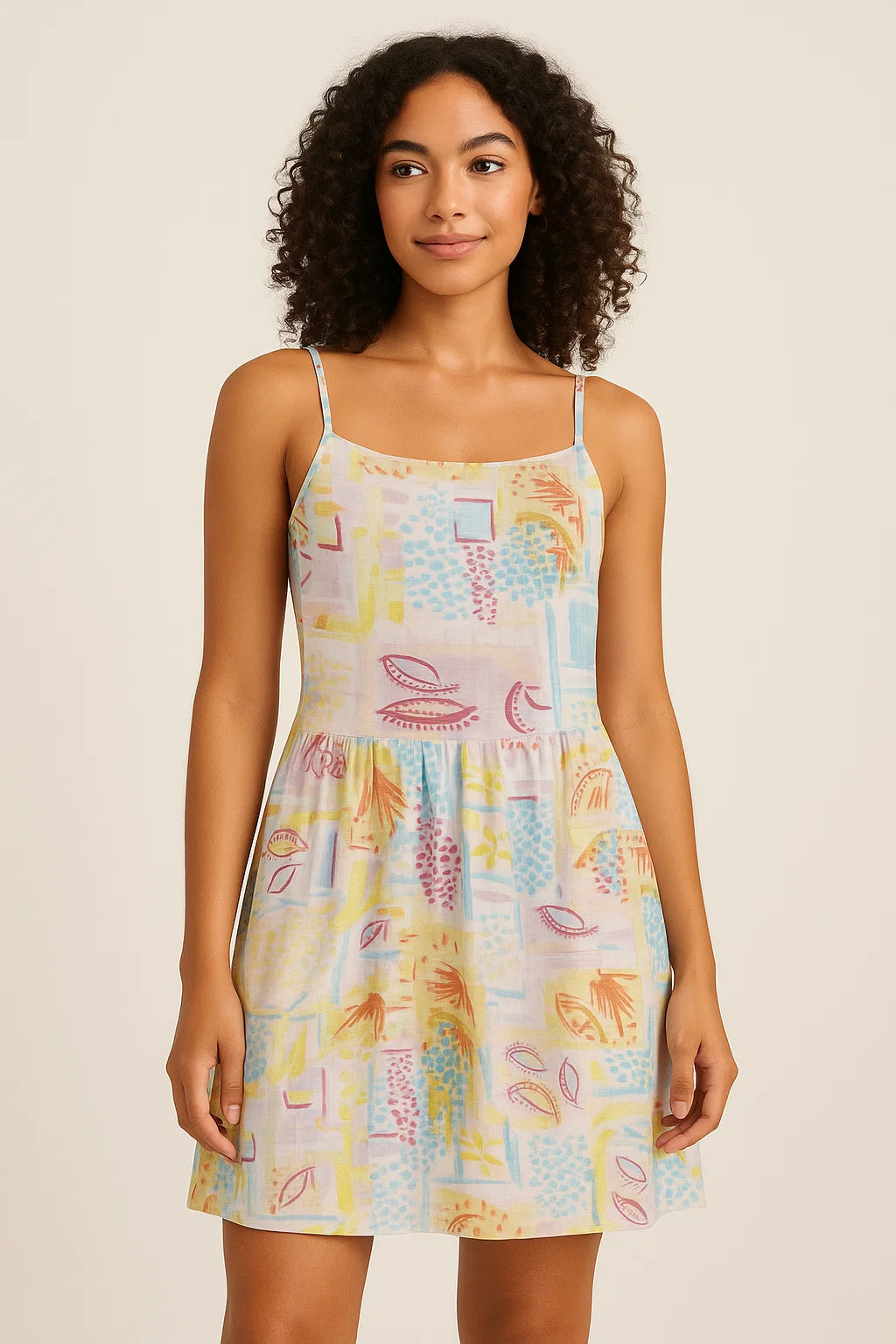 Abstract Art Printed Linen Fabric