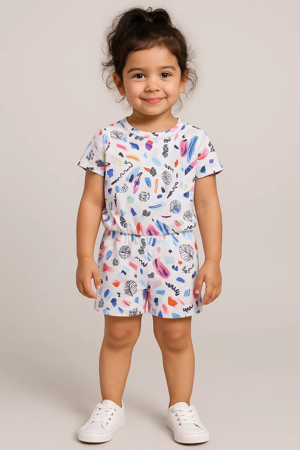 Quirky Hand Drawn Abstract Print Linen Fabric