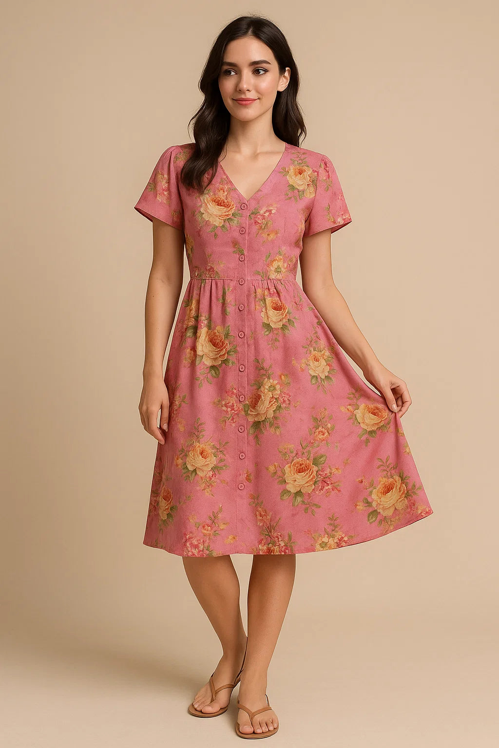 Gorgeous pink floral digital printed weightless fabric from FAB VOGUE Studio