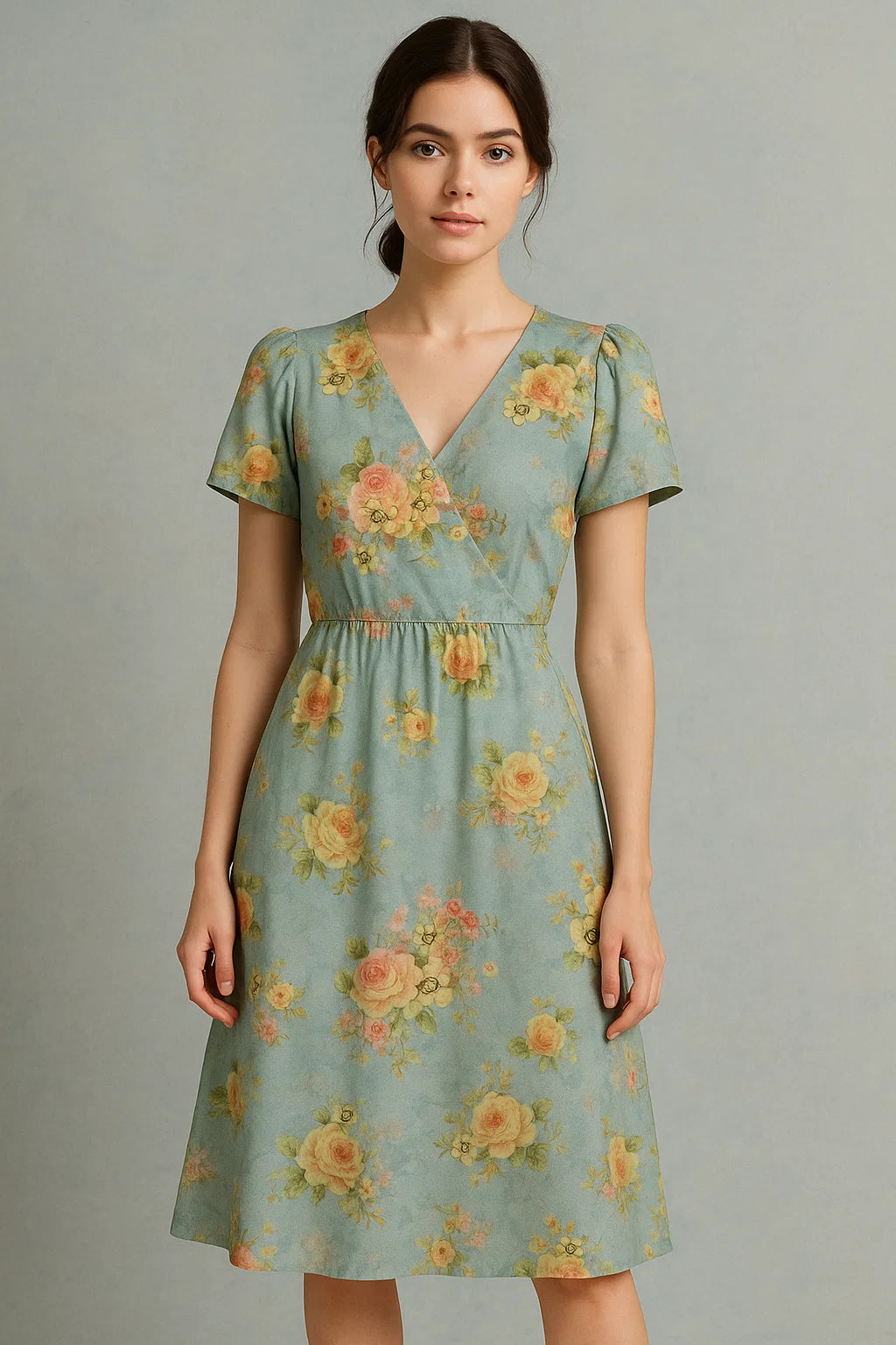 Classy floral print digital printed fabric by FAB VOGUE Studio