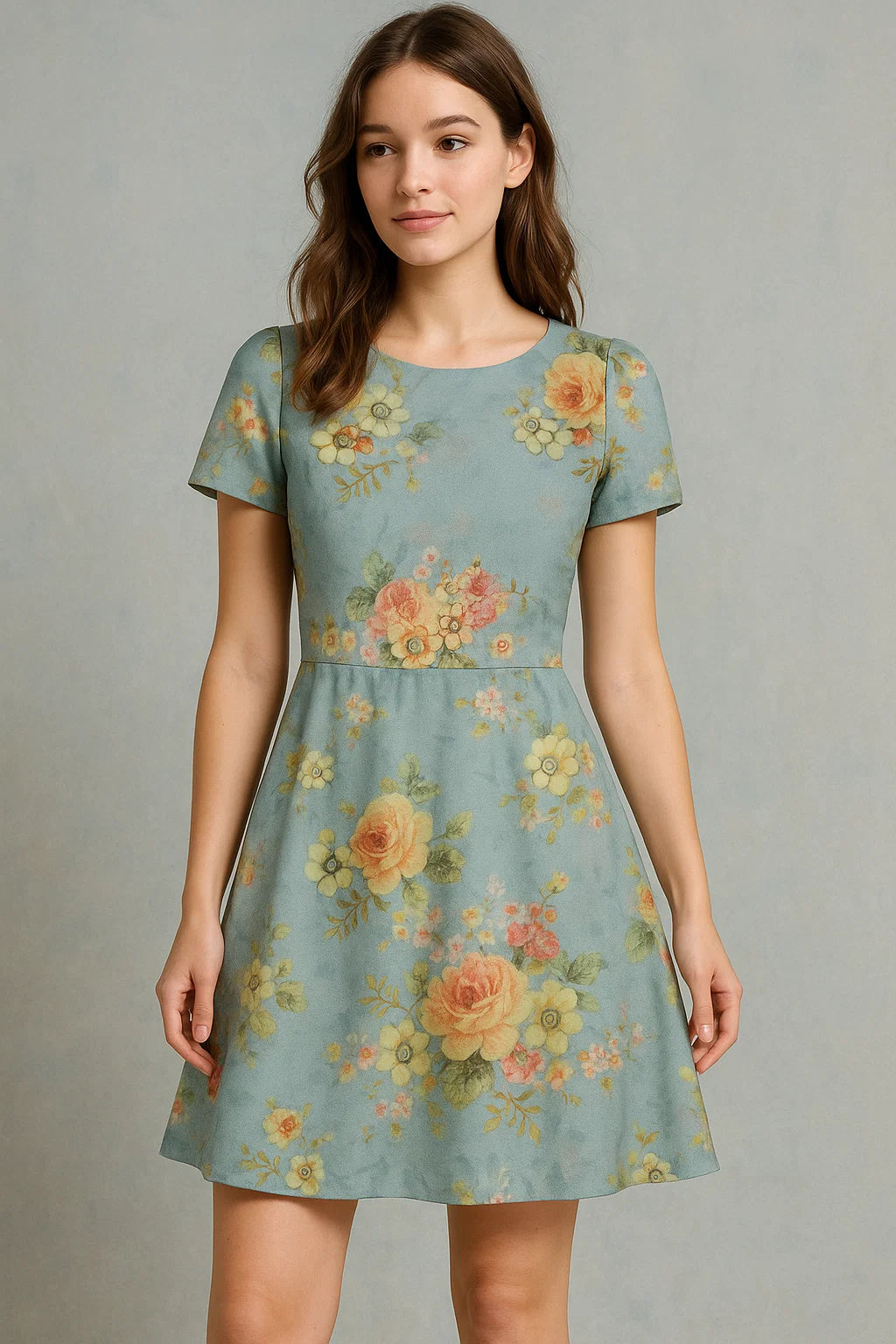 Classy floral print digital printed fabric by FAB VOGUE Studio