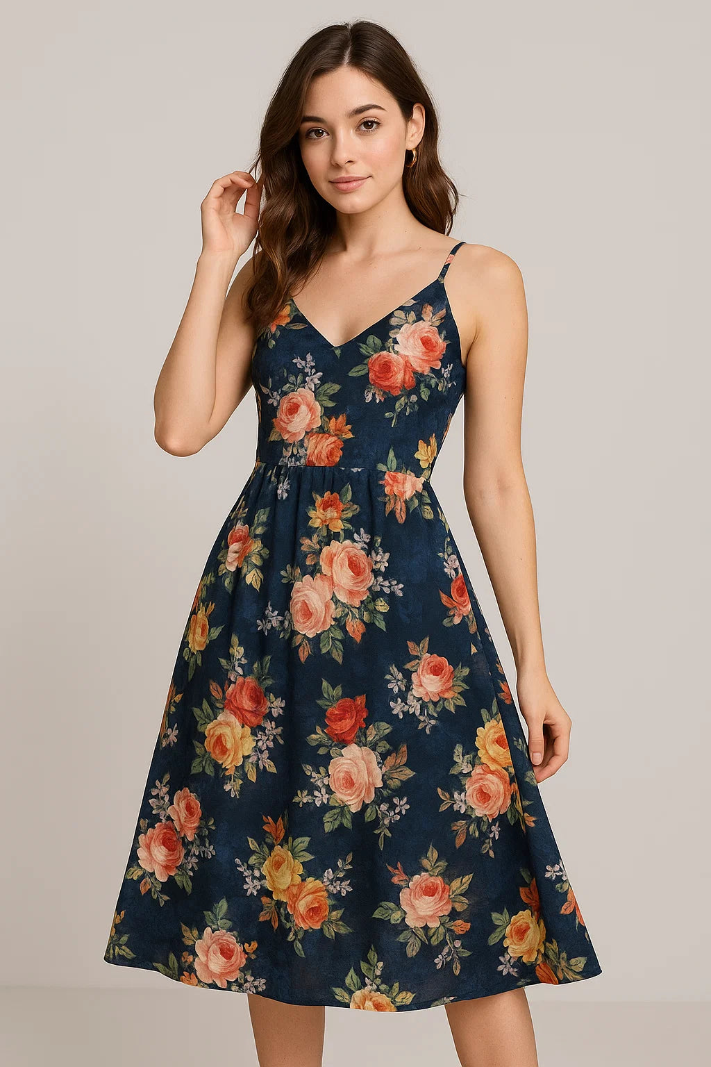 Gorgeous floral print digital printed fabric in weightless fabric